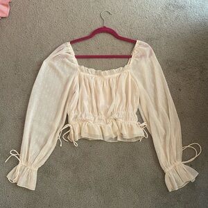 Altar'd State Polka Dot Cream Blouse